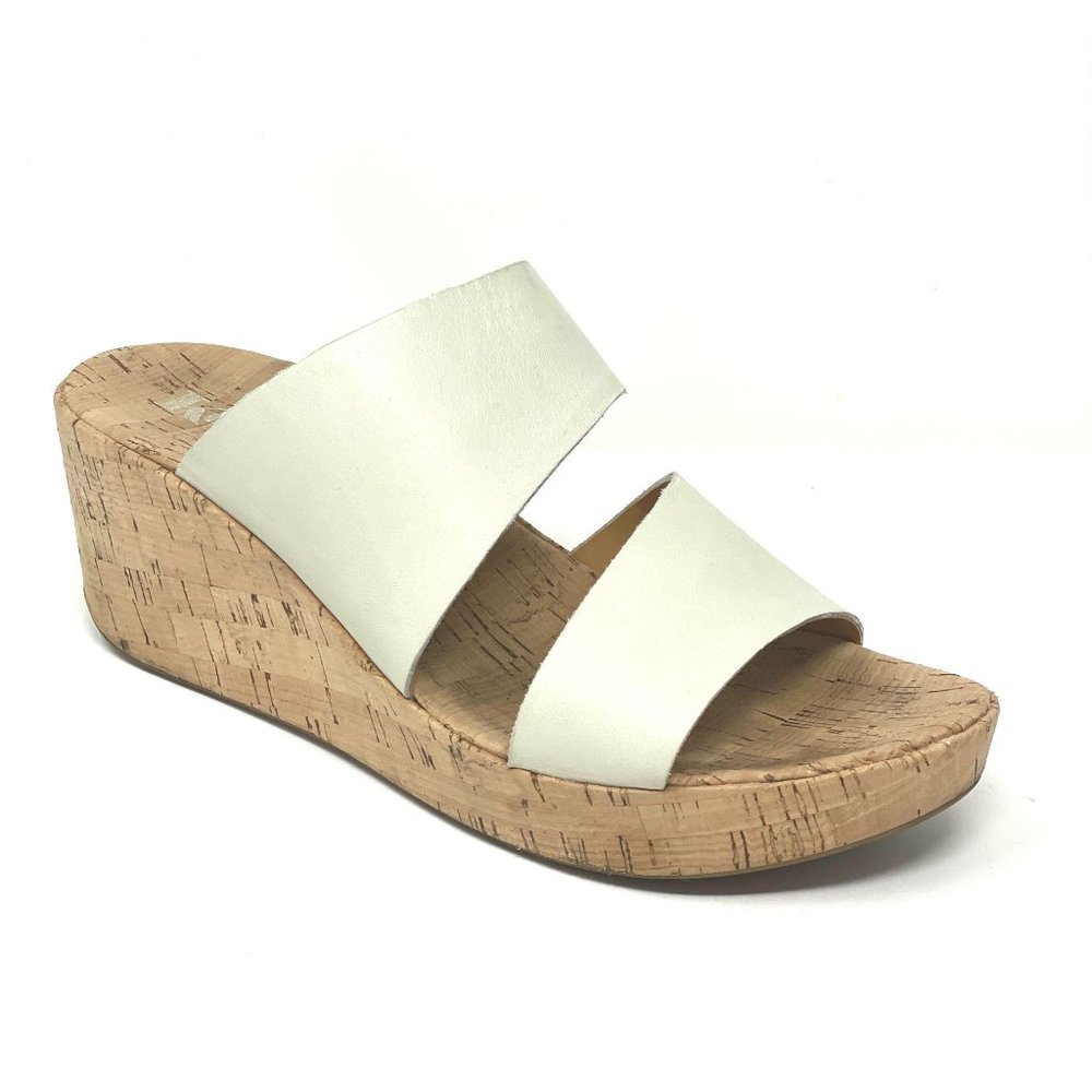 Korks Deltona Cork Ivory Slip On Wedge Slides 11 - Picture 5 of 11